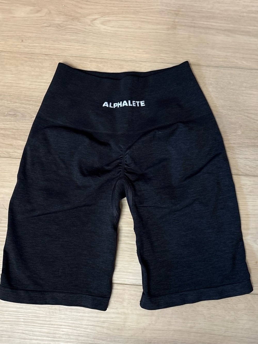 Alphalete Black High-Rise Scrunch Bike Shorts